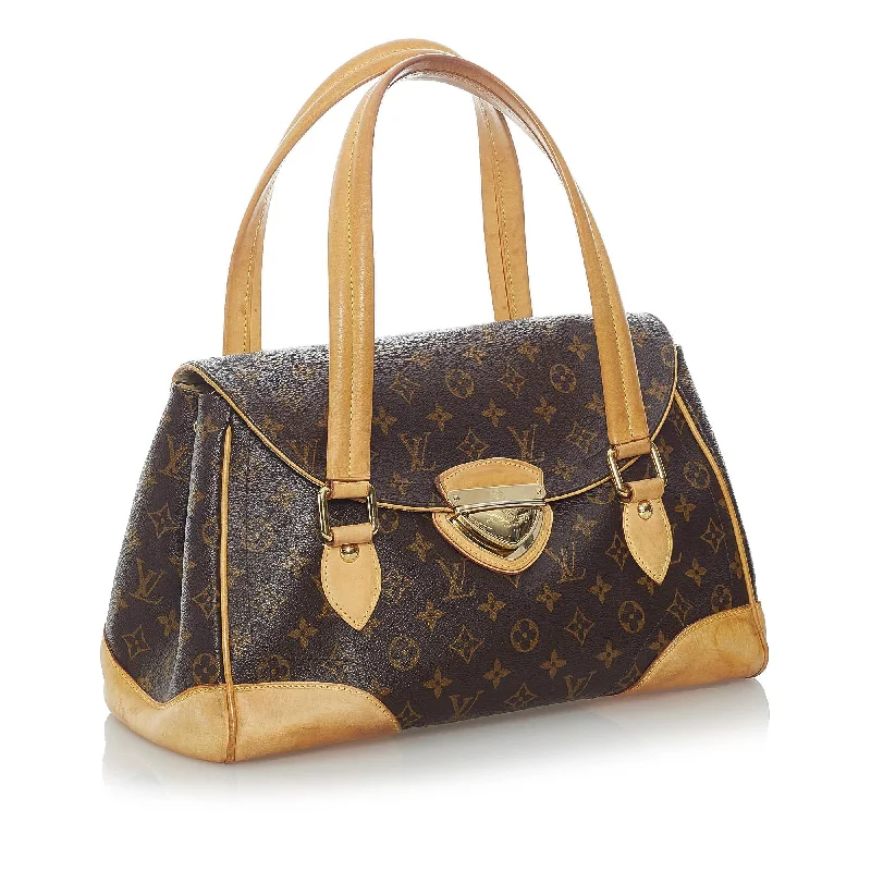 Louis Vuitton bags with a chain - link trim and a leather body for a modern edgeLouis Vuitton Monogram Beverly GM (32035)