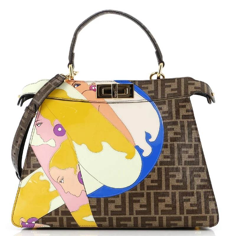 Antonio Lopez Peekaboo ISeeU Bag Zucca Coated Canvas with Printed Leather Inlay Medium