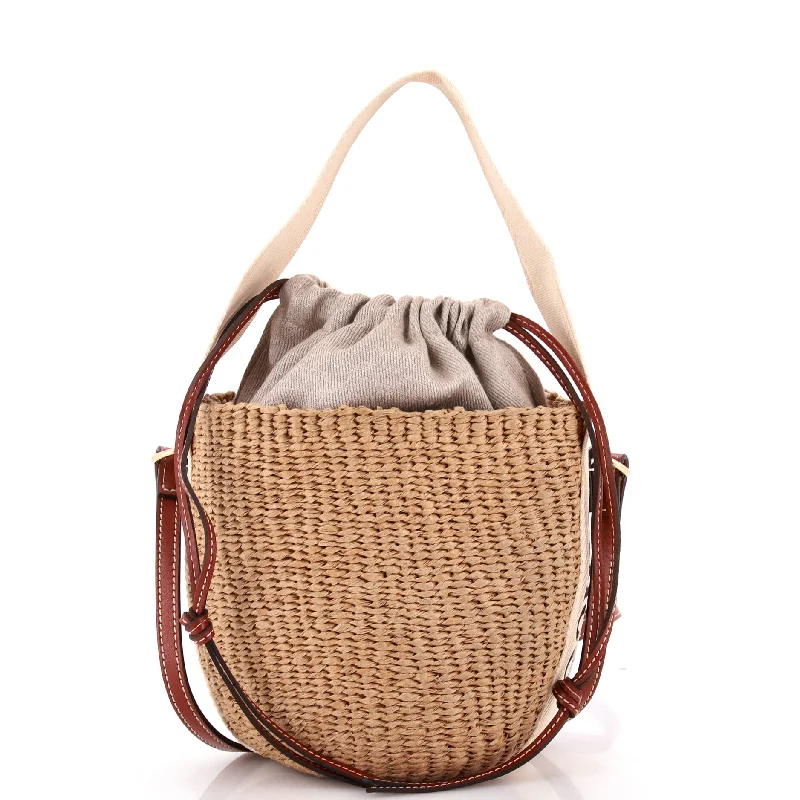 x Mifuko Woody Basket Bag Raffia Small