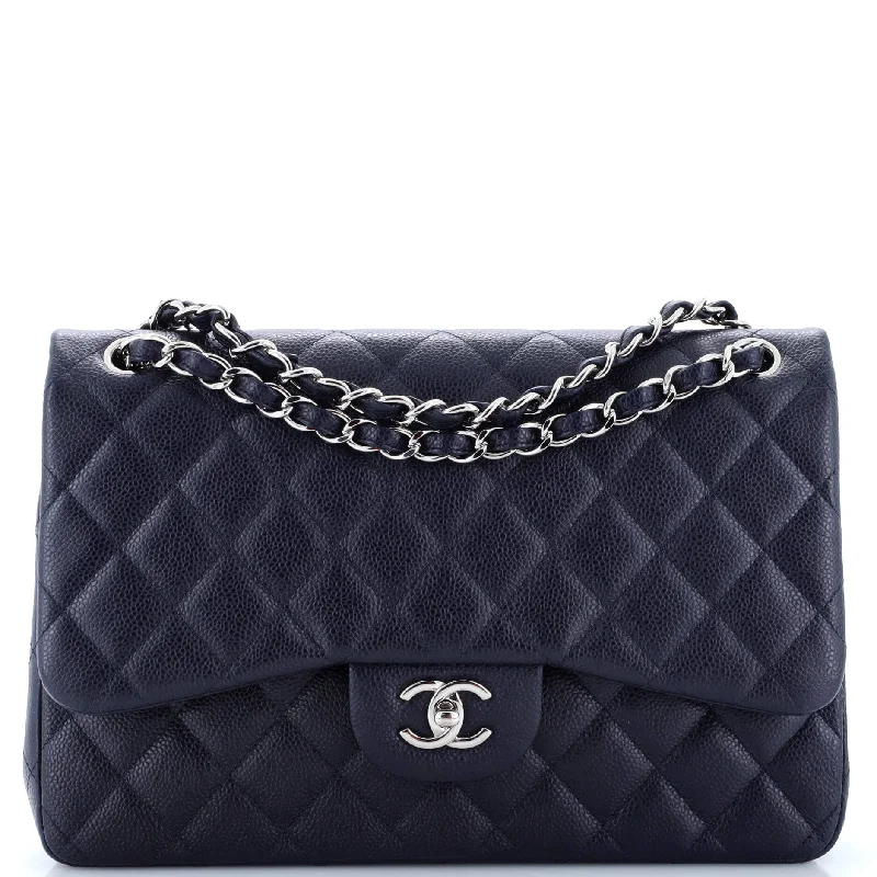 Vintage Classic Double Flap Bag Quilted Caviar Jumbo