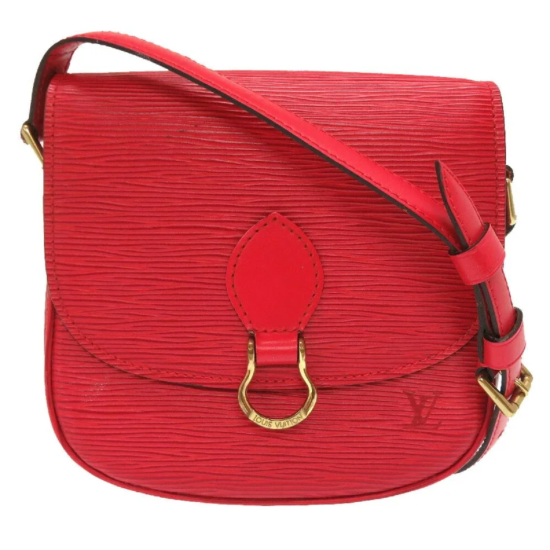 Louis Vuitton bags with a chain - link trim and a leather body for a modern edgeLouis Vuitton Epi Mini Saint-Cloud Castilian Red M52217 Shoulder Bag