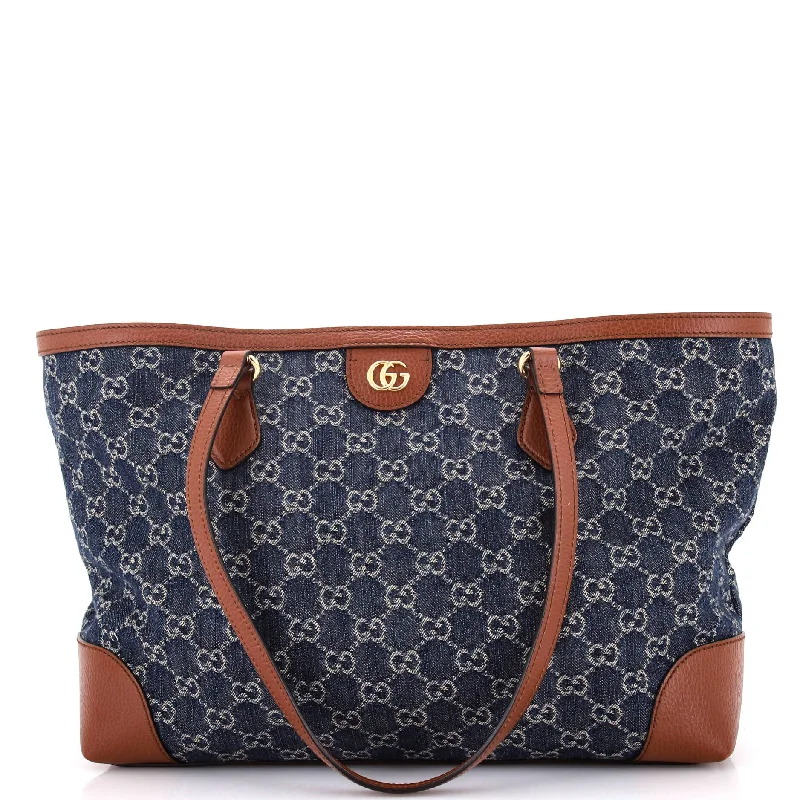 Ophidia Shopping Tote GG Denim Medium