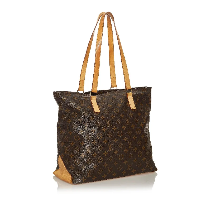 Louis Vuitton bags with a chain - link trim and a leather body for a modern edgeLouis Vuitton Monogram Cabas Mezzo (28898)