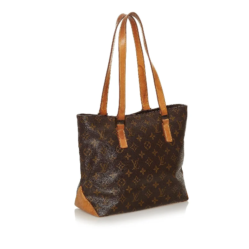 Louis Vuitton bags with a chain - link trim and a leather body for a modern edgeLouis Vuitton Monogram Cabas Mezzo (28487)