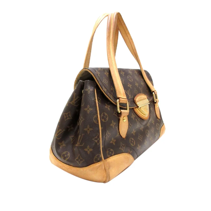 Louis Vuitton bags with a chain - link trim and a leather body for a modern edgeLouis Vuitton Monogram Beverly GM (33710)