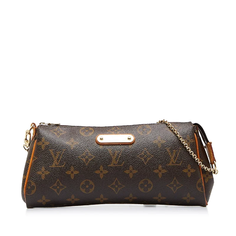 Louis Vuitton bags with a chain - link trim and a leather body for a modern edgeLouis Vuitton Eva Monogram Canvas