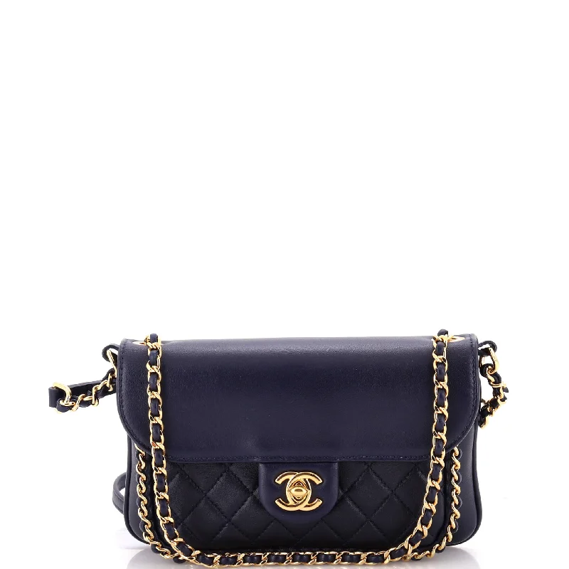 Unchained Flap Crossbody Bag Quilted Lambskin Small