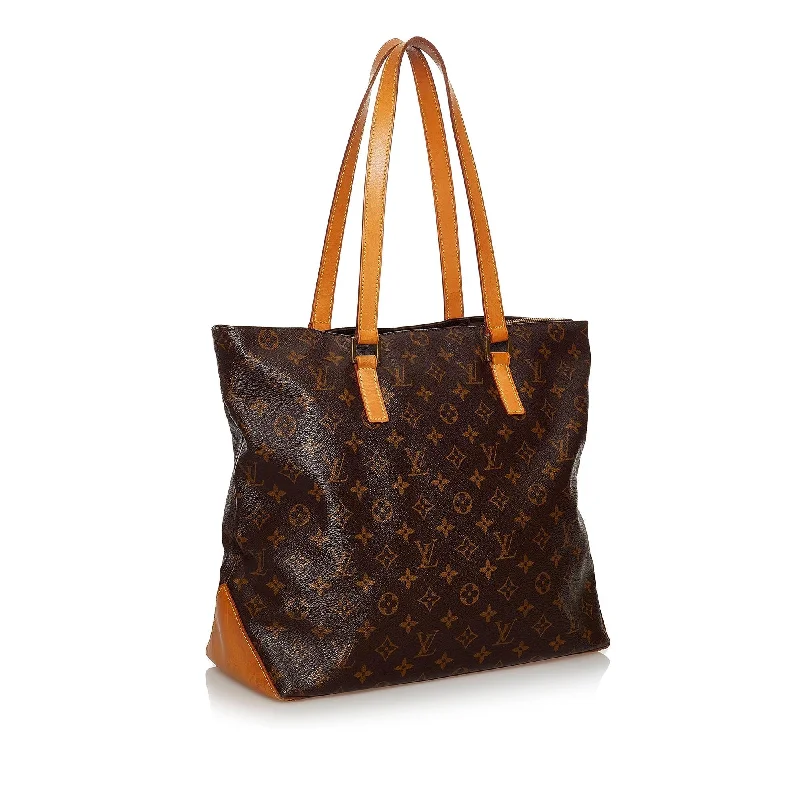 Louis Vuitton bags with a chain - link trim and a leather body for a modern edgeLouis Vuitton Monogram Cabas Mezzo (30875)