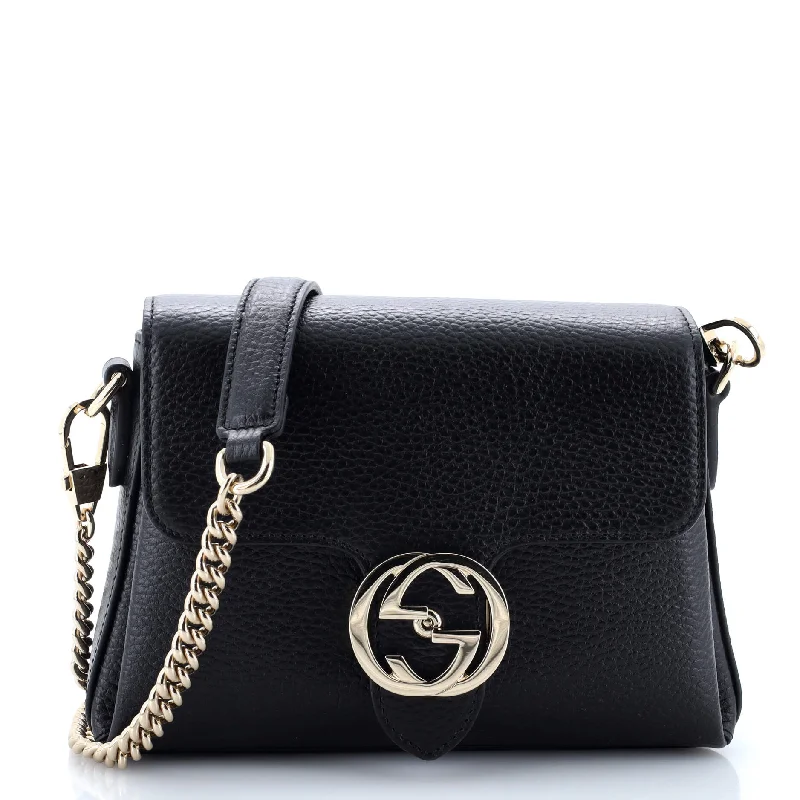 Interlocking Chain Crossbody Bag Leather Small