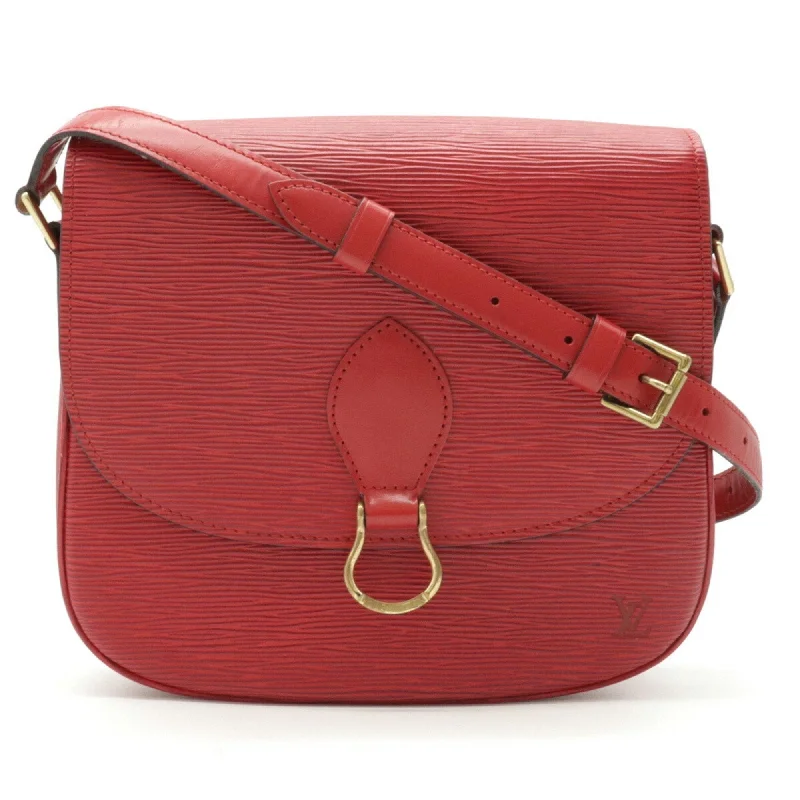 Louis Vuitton bags with a chain - link trim and a leather body for a modern edgeLouis Vuitton Epi Sun Crew Shoulder Bag Leather Castilian Red M52197