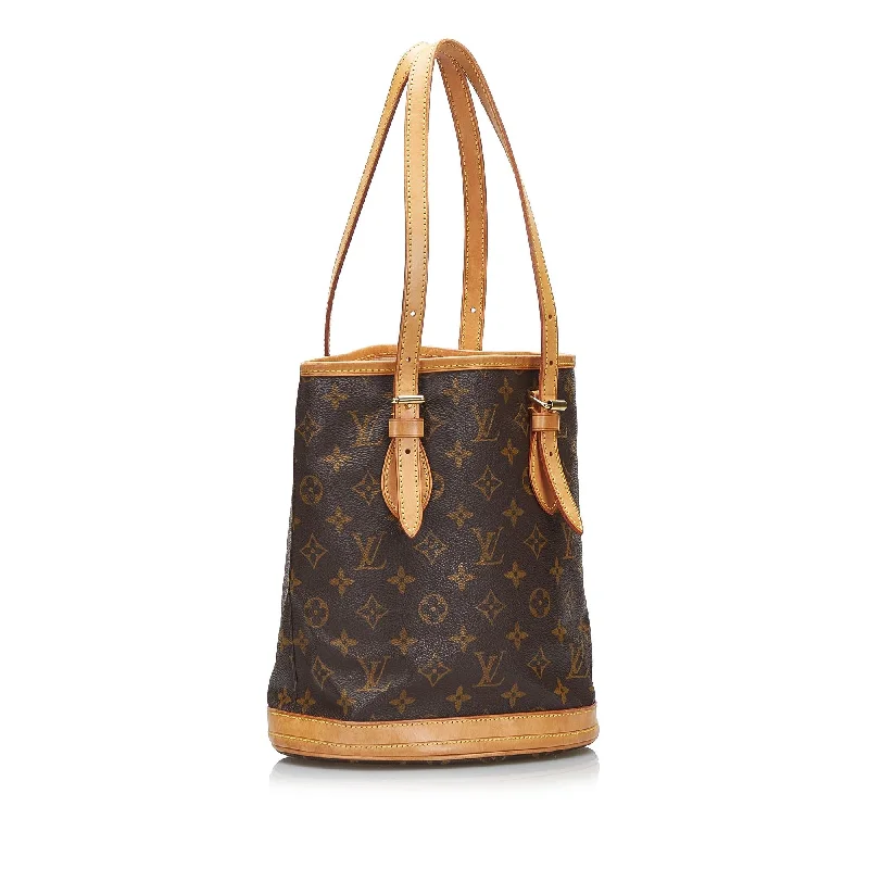 Louis Vuitton bags with a chain - link trim and a leather body for a modern edgeLouis Vuitton Monogram Bucket (QyEzs5)