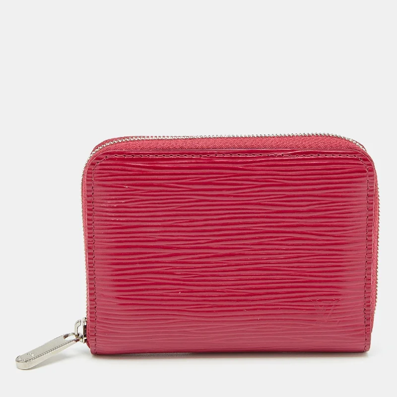 Louis Vuitton bags with a chain - link trim and a leather body for a modern edgeLouis Vuitton Fuchsia Epi Leather Zippy Coin Purse