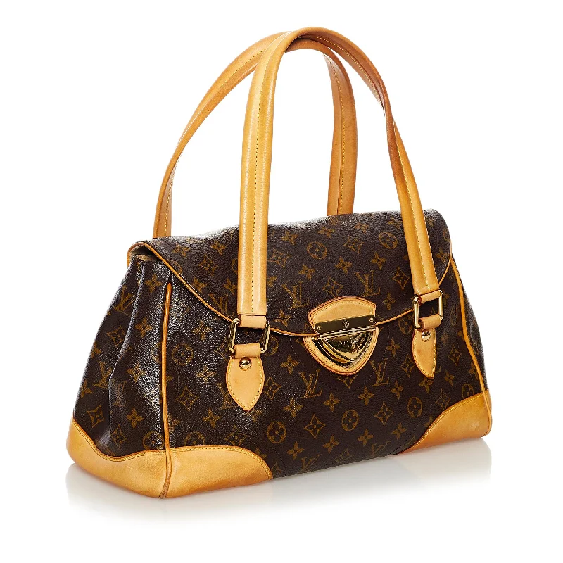 Louis Vuitton bags with a chain - link trim and a leather body for a modern edgeLouis Vuitton Monogram Beverly GM (33542)