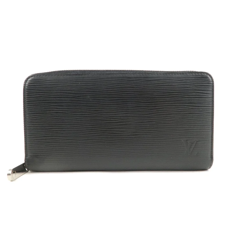 Louis Vuitton bags with a chain - link trim and a leather body for a modern edgeLouis Vuitton Epi Zippy Wallet Zip Round Long Wallet Black M60072