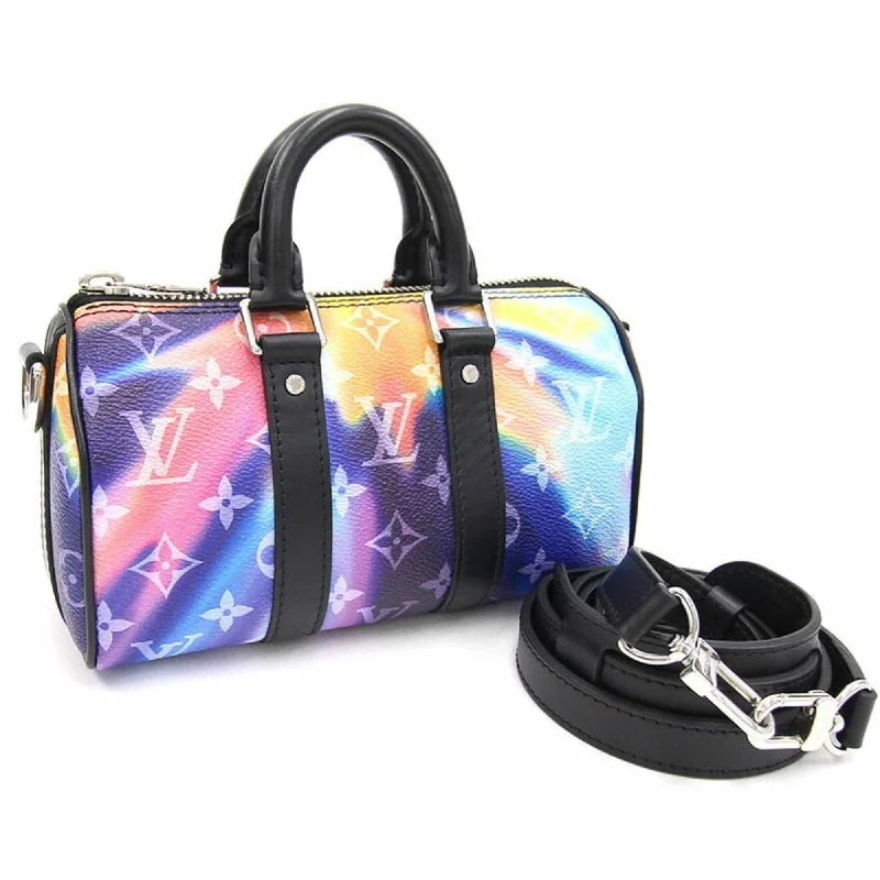 Louis Vuitton bags with a chain - link trim and a leather body for a modern edgeLouis Vuitton Handbag Monogram Sunset Keepall XS M80953 Shoulder Bag Mini Boston Rainbow Small Men's LOUIS VUITON