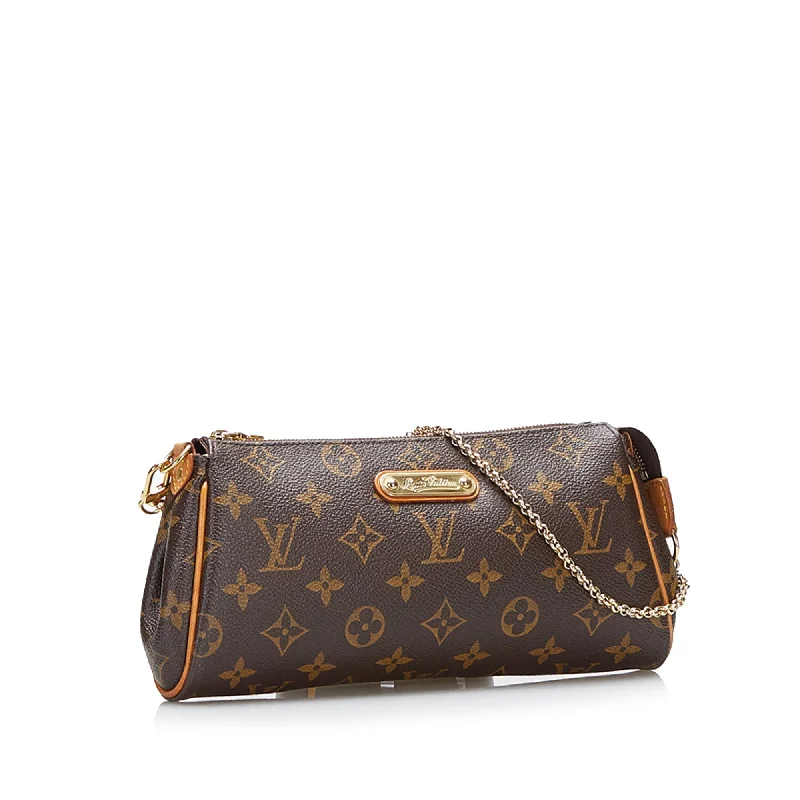 Louis Vuitton bags with a chain - link trim and a leather body for a modern edgeLouis Vuitton Eva Monogram Canvas