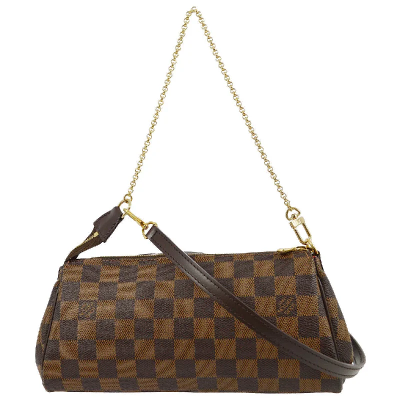 Louis Vuitton bags with a chain - link trim and a leather body for a modern edgeLouis Vuitton Eva 2way Shoulder Handbag Damier N55213