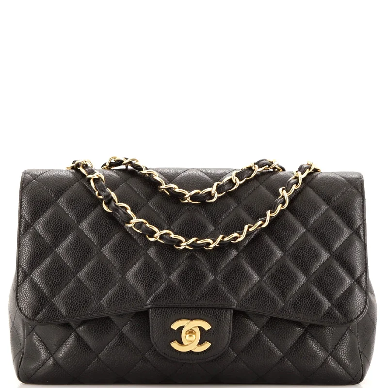 Classic Single Flap Bag Quilted Caviar Jumbo