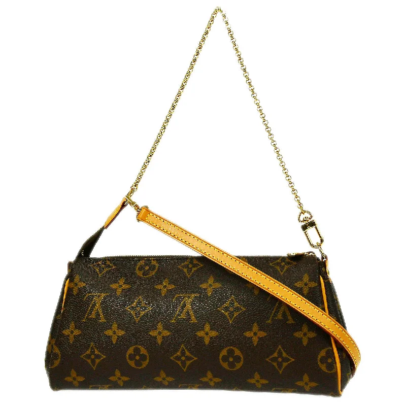 Louis Vuitton bags with a chain - link trim and a leather body for a modern edgeLOUIS VUITTON EVA 2WAY SHOULDER HANDBAG MONOGRAM M95567