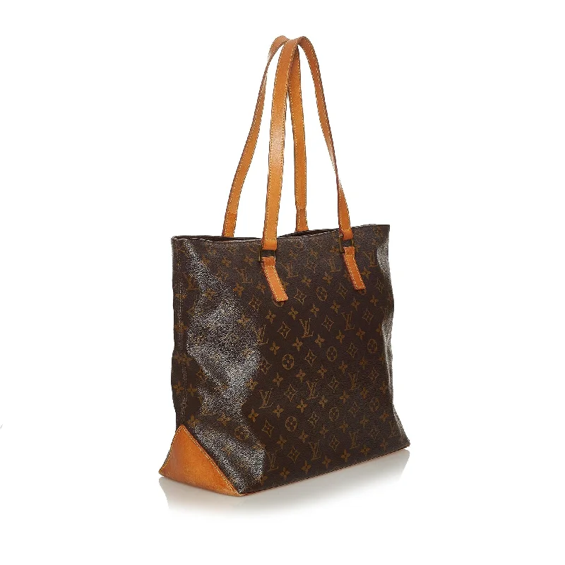 Louis Vuitton bags with a chain - link trim and a leather body for a modern edgeLouis Vuitton Monogram Cabas Mezzo (28822)