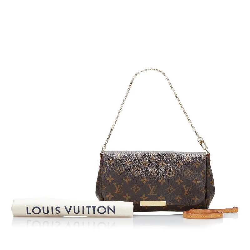 Louis Vuitton bags with a chain - link trim and a leather body for a modern edgeLouis Vuitton Favorite MM Monogram Canvas