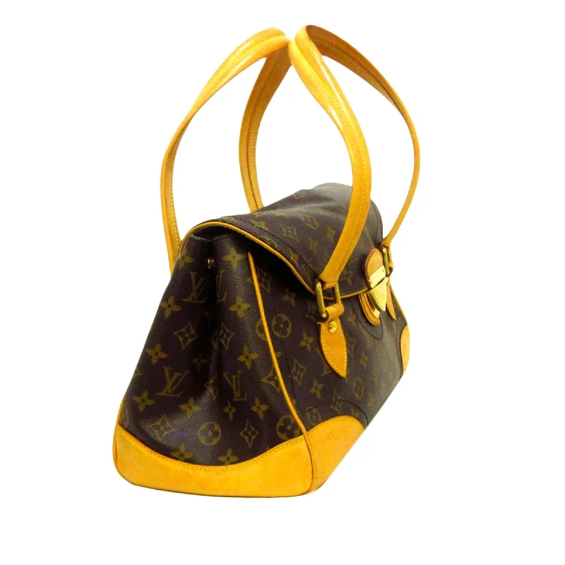 Louis Vuitton bags with a chain - link trim and a leather body for a modern edgeLouis Vuitton Monogram Beverly GM 35339)