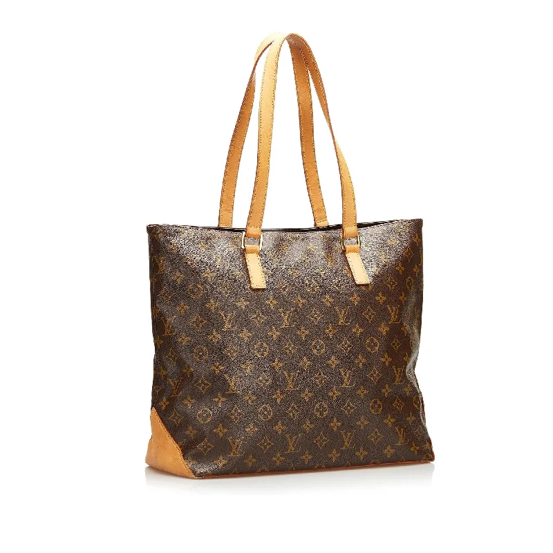 Louis Vuitton bags with a chain - link trim and a leather body for a modern edgeLouis Vuitton Monogram Cabas Mezzo (37694)