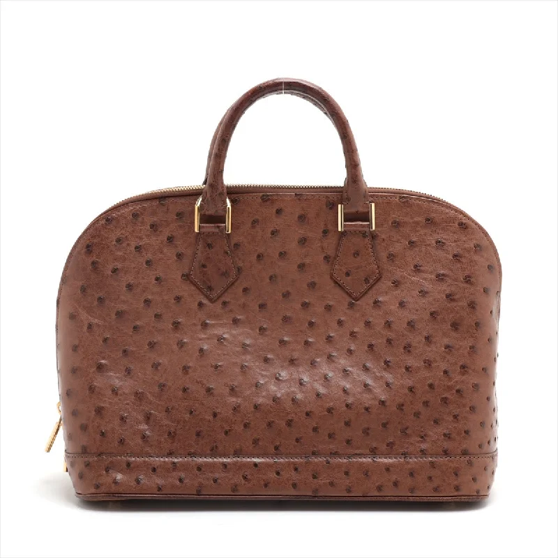 Louis Vuitton bags with a chain - link trim and a leather body for a modern edgeLouis Vuitton Exotic Leather Alma PM