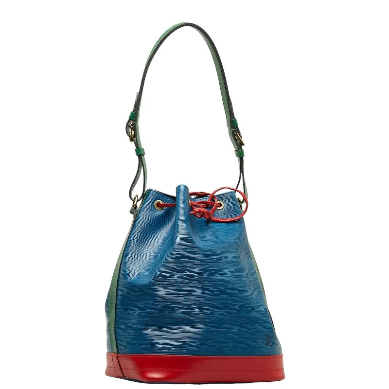 Louis Vuitton bags with a chain - link trim and a leather body for a modern edgeLouis Vuitton Epic Noir Tricolor Shoulder Bag M44084 Red Blue Green Leather Lady Louis Vuitton