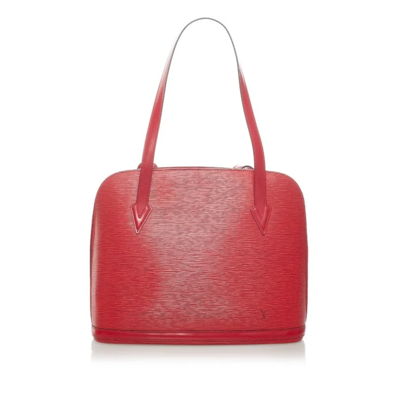 Louis Vuitton bags with a chain - link trim and a leather body for a modern edgeLouis Vuitton Epi Lussac Shoulder Bag M52287 Castilian Red Leather Ladies LOUIS VUITTON