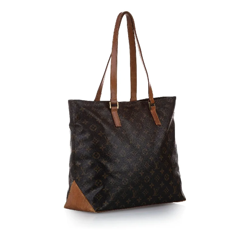 Louis Vuitton bags with a chain - link trim and a leather body for a modern edgeLouis Vuitton Monogram Cabas Mezzo (15806)