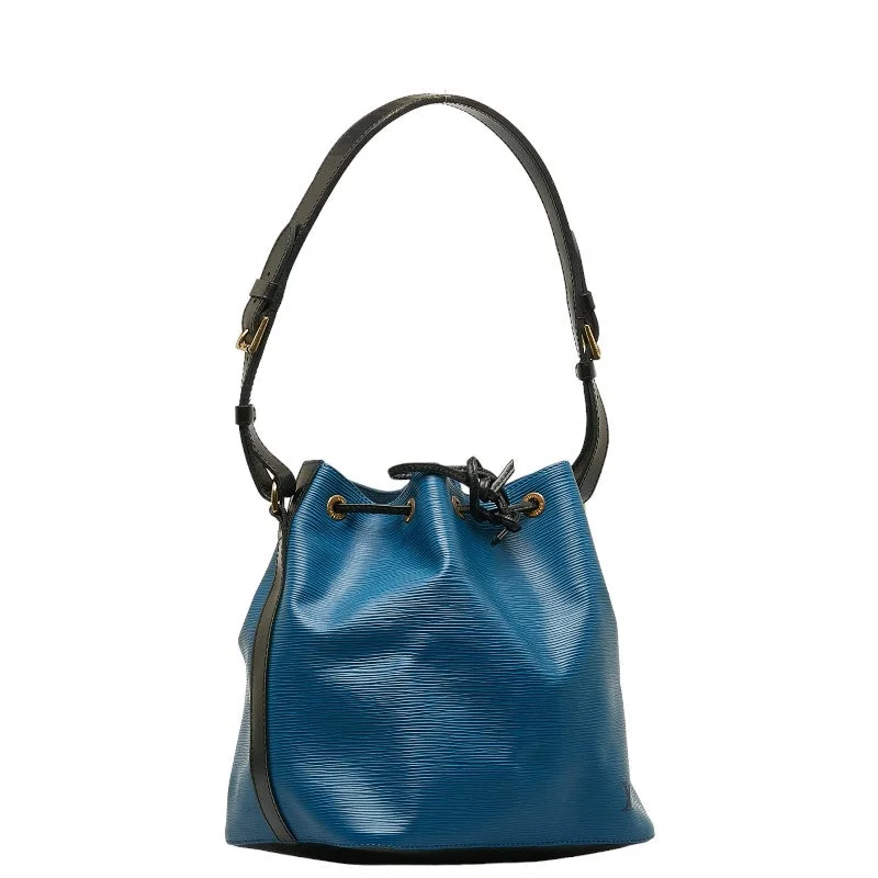 Louis Vuitton bags with a chain - link trim and a leather body for a modern edgeLouis Vuitton Epic Puccinoe Shoulder Bag M44152 Tread Blue Noir Leather Lady Louis Vuitton