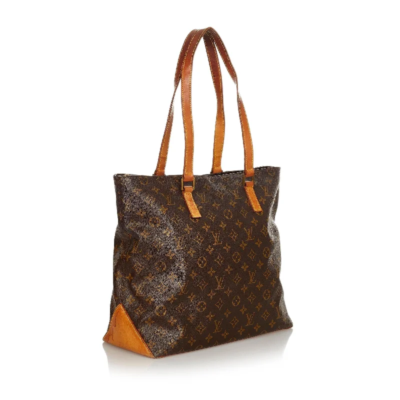 Louis Vuitton bags with a chain - link trim and a leather body for a modern edgeLouis Vuitton Monogram Cabas Mezzo (32491)