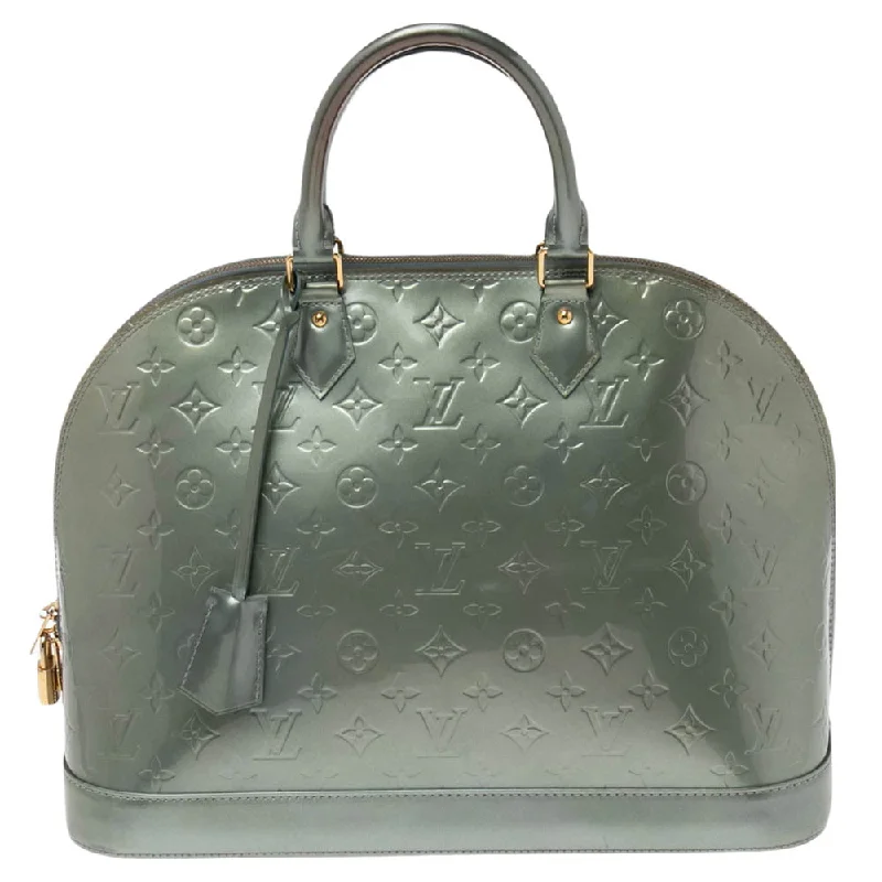 Louis Vuitton bags with a chain - link trim and a leather body for a modern edgeLouis Vuitton Givre Monogram Vernis Alma GM Bag