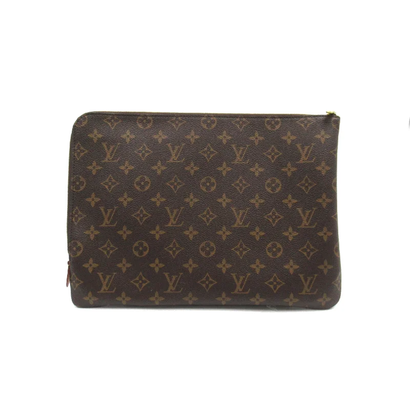 Louis Vuitton bags with a chain - link trim and a leather body for a modern edgeLOUIS VUITTON Etui Voyage GM Brown Monogram PVC coated canvas M43442