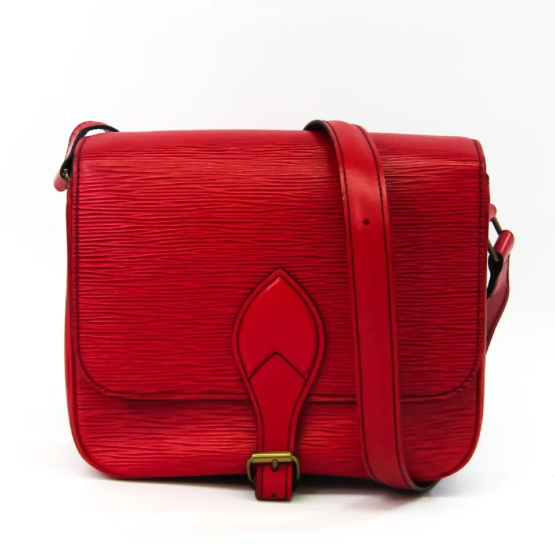 Louis Vuitton bags with a chain - link trim and a leather body for a modern edgeLouis Vuitton Epi Cartouchiere M52247 Women's Shoulder Bag Castilian Red