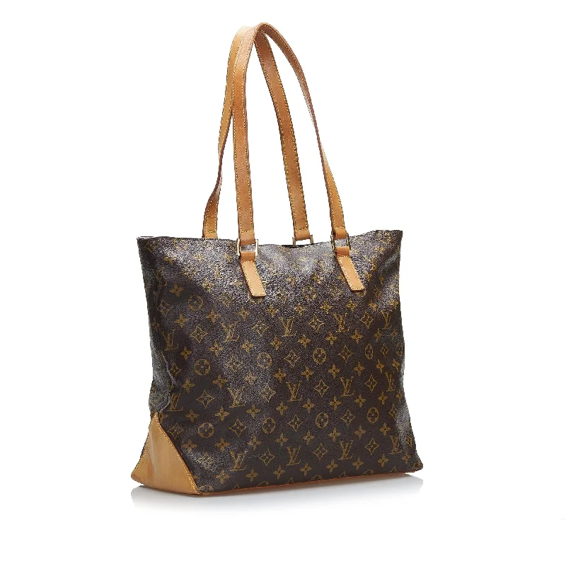 Louis Vuitton bags with a chain - link trim and a leather body for a modern edgeLouis Vuitton Monogram Cabas Mezzo (37914)