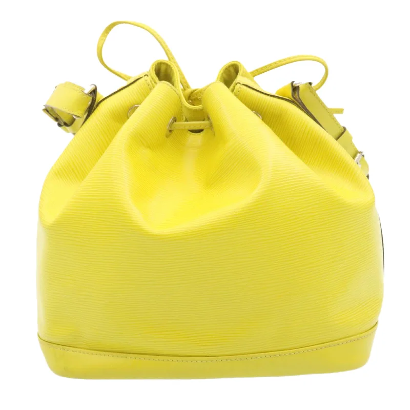 Louis Vuitton bags with a chain - link trim and a leather body for a modern edgeLOUIS VUITTON Epi Petit Noe Shoulder Bag Yellow Pistache M40969 LV Auth tp041