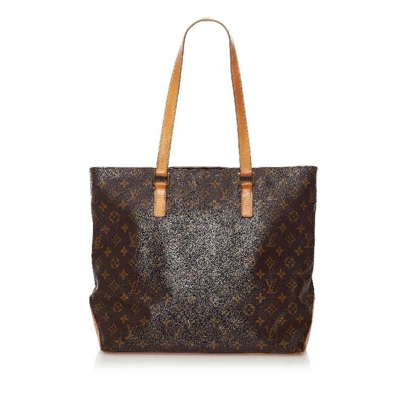 Louis Vuitton bags with a chain - link trim and a leather body for a modern edgeLouis Vuitton Monogram Cabas Mezzo (34169)