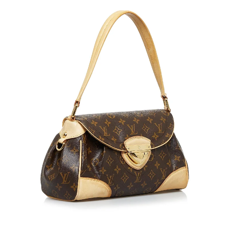 Louis Vuitton bags with a chain - link trim and a leather body for a modern edgeLouis Vuitton Monogram Beverly MM (Q0saqI)