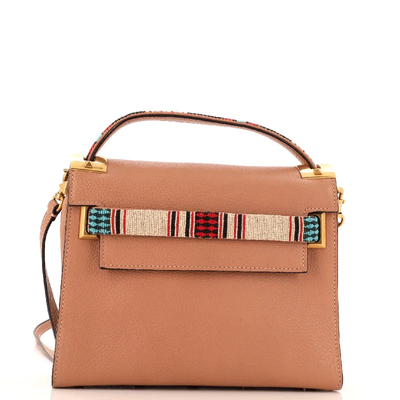 My Rockstud Satchel Leather with Beaded Detail Small