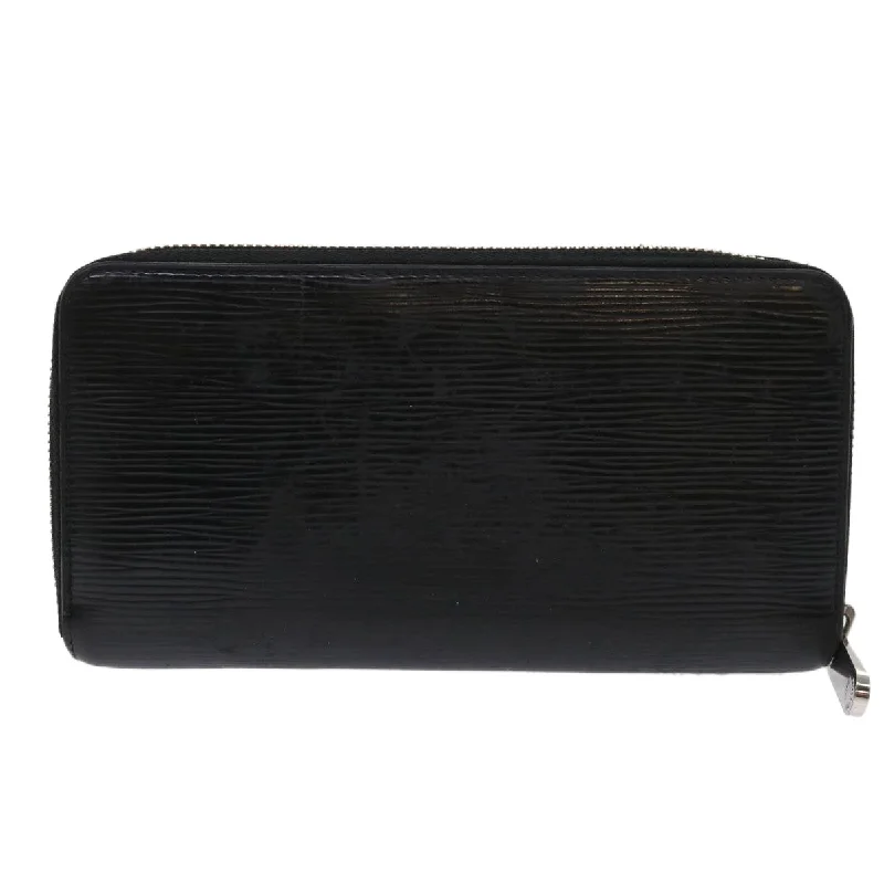 Louis Vuitton bags with a chain - link trim and a leather body for a modern edgeLOUIS VUITTON Epi Zippy Wallet Long Wallet Black M64838 LV Auth 47598