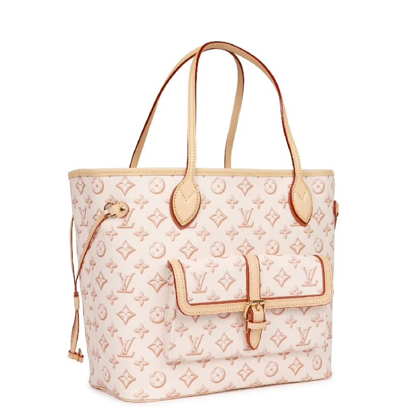 Louis Vuitton bags with a chain - link trim and a leather body for a modern edgeLouis Vuitton Fall For You Beige Clair Monogram Neverfull MM