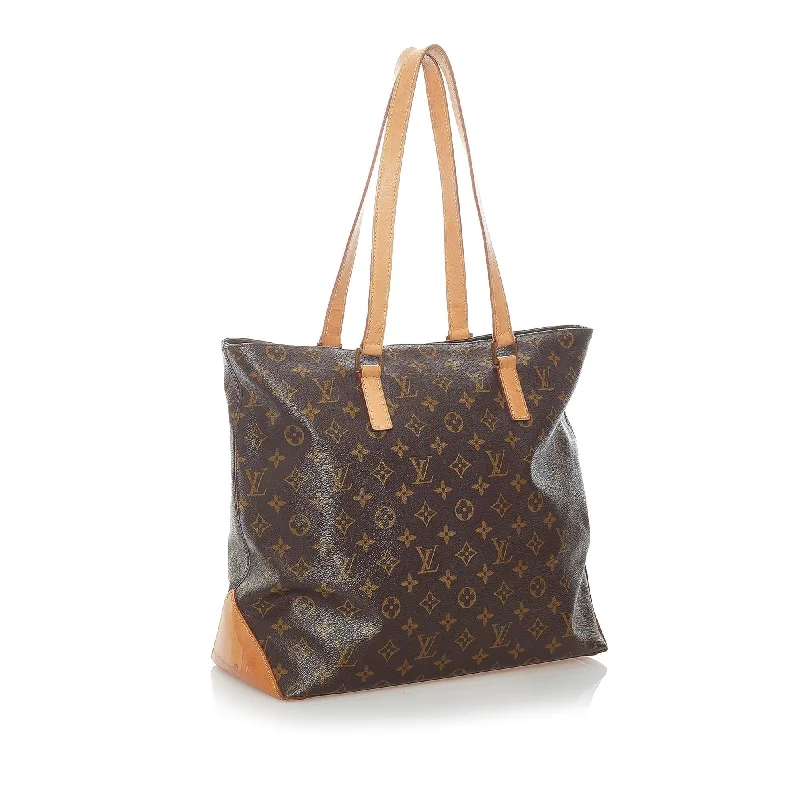 Louis Vuitton bags with a chain - link trim and a leather body for a modern edgeLouis Vuitton Monogram Cabas Mezzo (32293)