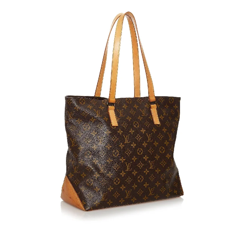 Louis Vuitton bags with a chain - link trim and a leather body for a modern edgeLouis Vuitton Monogram Cabas Mezzo (30244)