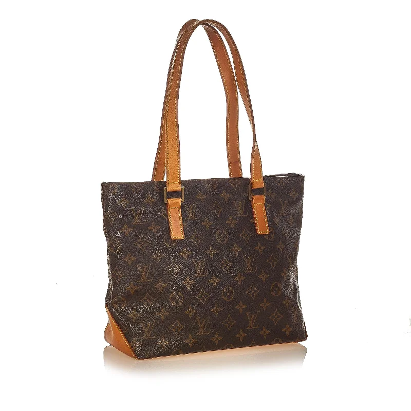 Louis Vuitton bags with a chain - link trim and a leather body for a modern edgeLouis Vuitton Monogram Cabas Mezzo (26022)