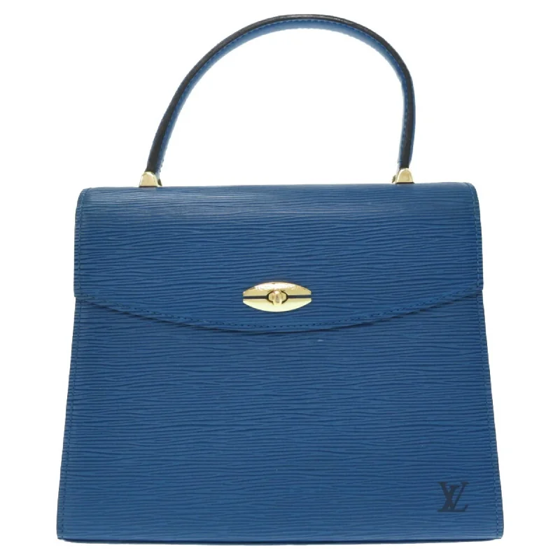 Louis Vuitton bags with a chain - link trim and a leather body for a modern edgeLouis Vuitton Epi Marzelb Handbag M52375 Toledo Blue