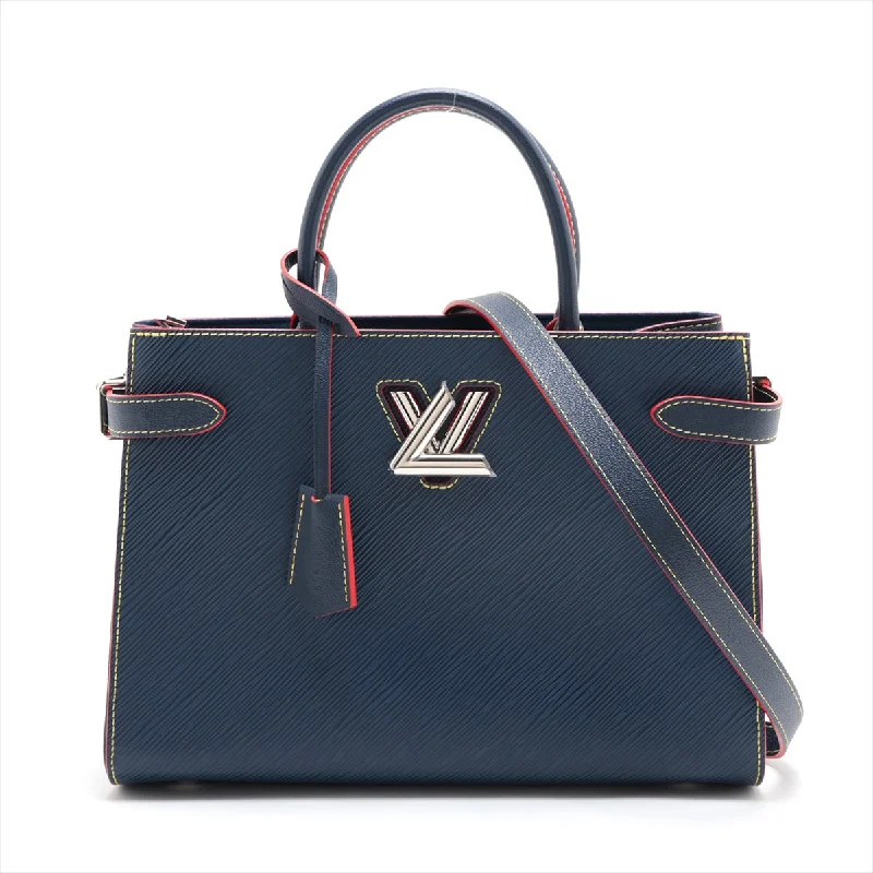 Louis Vuitton bags with a chain - link trim and a leather body for a modern edgeLouis Vuitton Epi Twist Tote M54980 Andigovo Blue Lugg