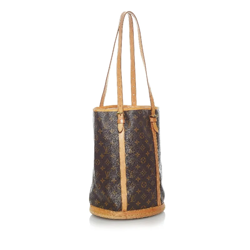 Louis Vuitton bags with a chain - link trim and a leather body for a modern edgeLouis Vuitton Monogram Bucket GM (30369)