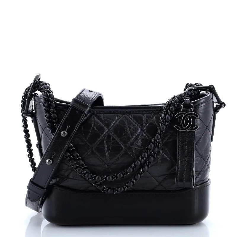 So Black Gabrielle Hobo Quilted Aged Calfskin Small